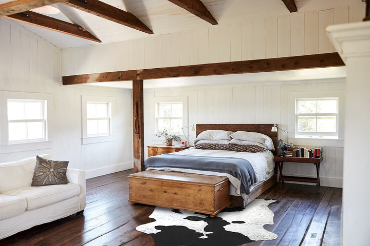 Black and White X-Large Brazilian Cowhide Rug 6'10"H x 6'3"W #A40906 by Hudson Hides