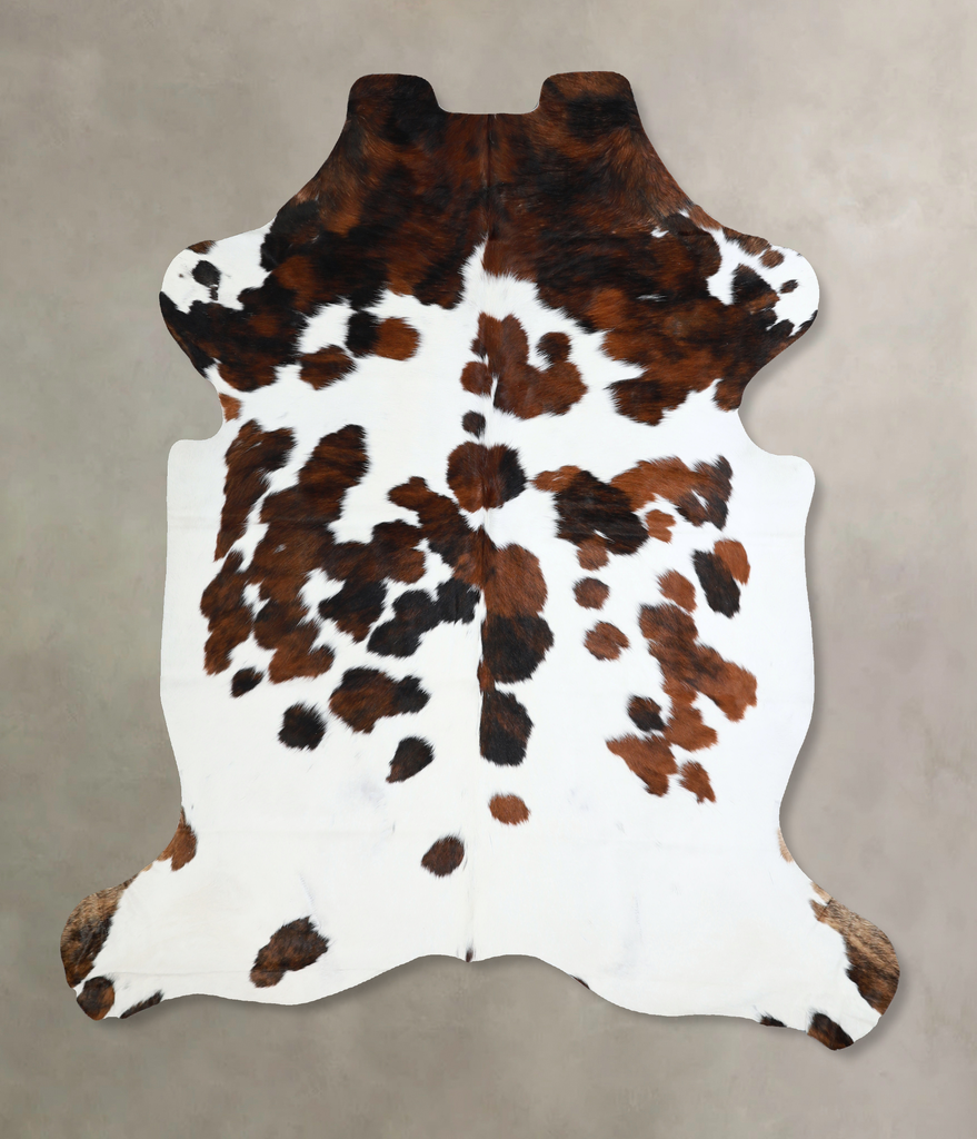 Tricolor X-Large European Cowhide Rug 6'10"H x 5'11"W #A40914 by Hudson Hides