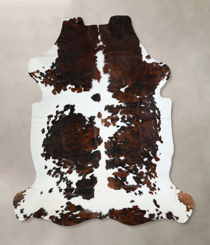 Tricolor X-Large European Cowhide Rug 7'2"H x 6'11"W #A40917 by Hudson Hides