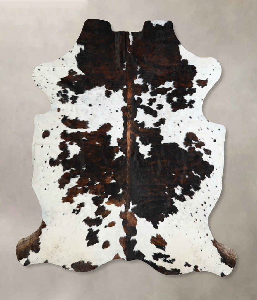 Tricolor X-Large European Cowhide Rug 7'1"H x 6'5"W #A40925 by Hudson Hides