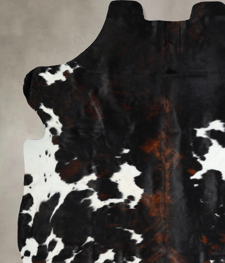 Tricolor X-Large European Cowhide Rug 7'1"H x 6'4"W #A40926 by Hudson Hides