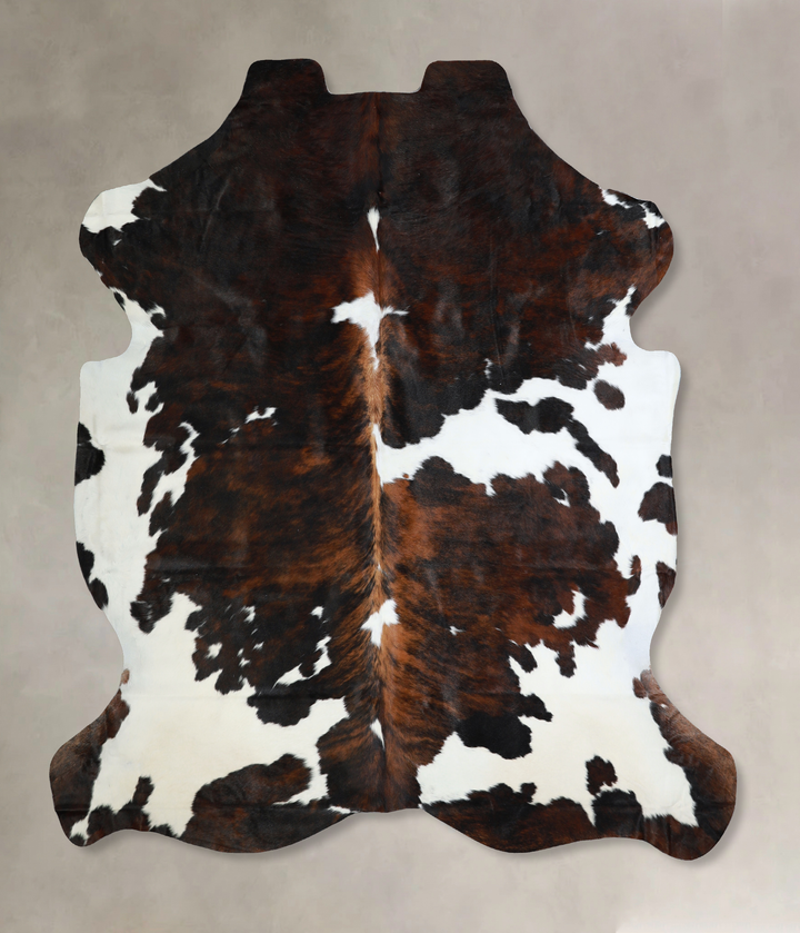 Tricolor X-Large European Cowhide Rug 7'1"H x 6'7"W #A40927 by Hudson Hides