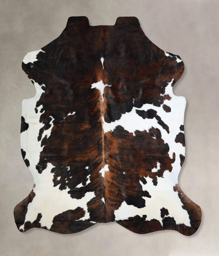 Tricolor X-Large European Cowhide Rug 7'1"H x 6'7"W #A40927 by Hudson Hides