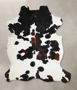 Tricolor X-Large European Cowhide Rug 7'1"H x 6'4"W #A40928 by Hudson Hides