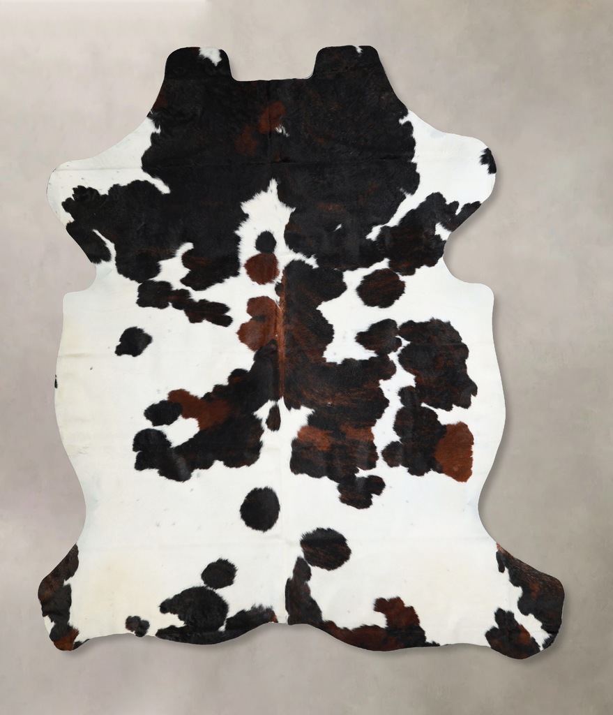 Tricolor X-Large European Cowhide Rug 7'1"H x 6'4"W #A40928 by Hudson Hides