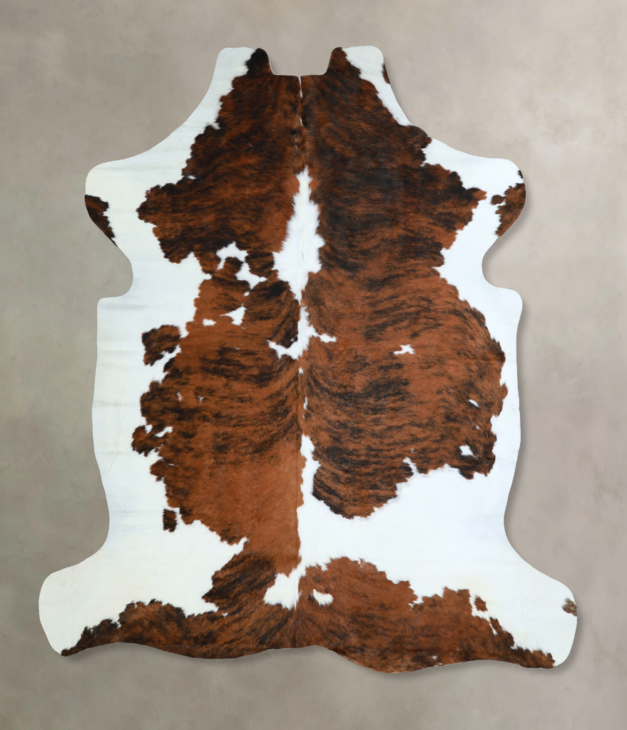 Tricolor X-Large European Cowhide Rug 7'1"H x 6'7"W #A40930 by Hudson Hides