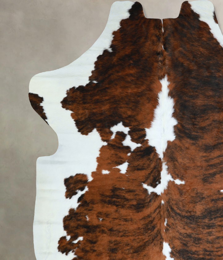 Tricolor X-Large European Cowhide Rug 7'1"H x 6'7"W #A40930 by Hudson Hides