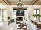 Tricolor X-Large European Cowhide Rug 7'1"H x 6'7"W #A40930 by Hudson Hides