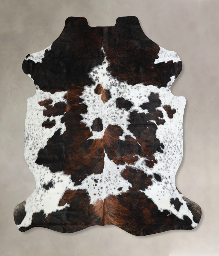 Tricolor X-Large European Cowhide Rug 6'8"H x 6'1"W #A40931 by Hudson Hides