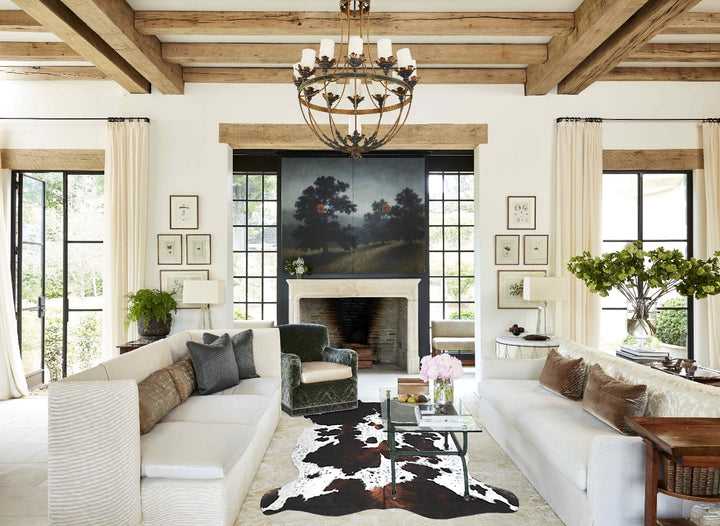 Tricolor X-Large European Cowhide Rug 6'8"H x 6'1"W #A40931 by Hudson Hides
