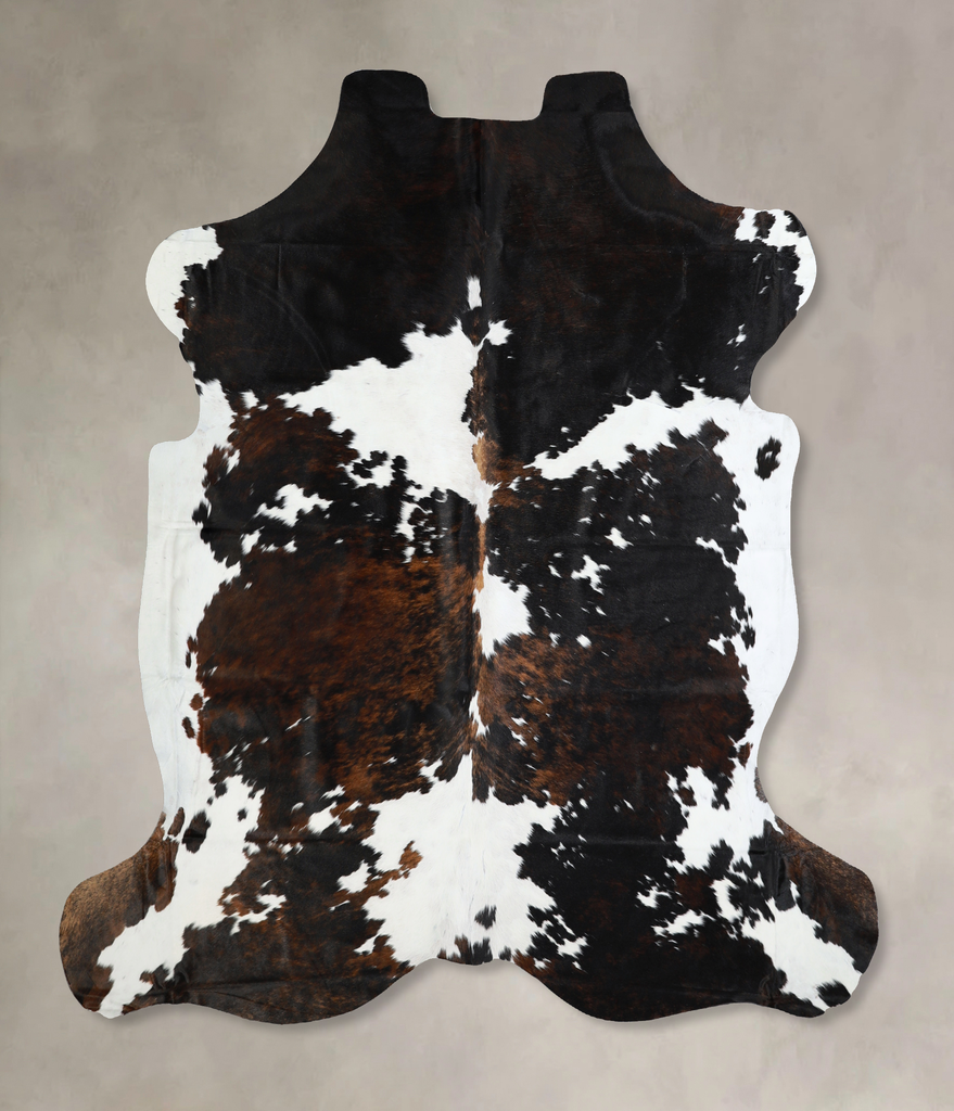 Tricolor X-Large European Cowhide Rug 6'8"H x 6'7"W #A40932 by Hudson Hides