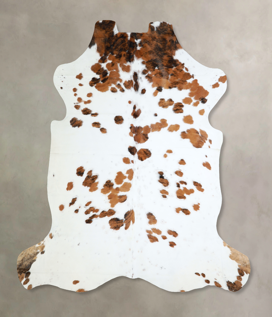 Tricolor XX-Large European Cowhide Rug 7'7"H x 7'4"W #A40938 by Hudson Hides