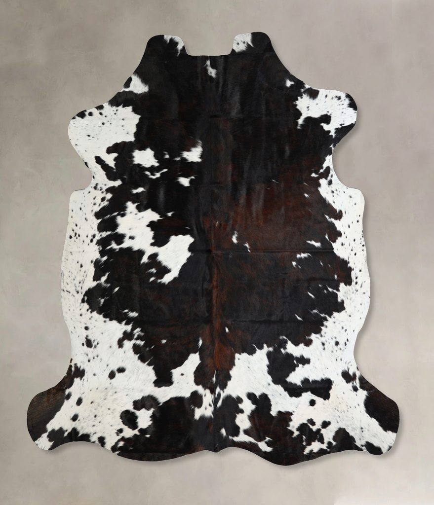Tricolor X-Large European Cowhide Rug 7'2"H x 6'11"W #A40941 by Hudson Hides
