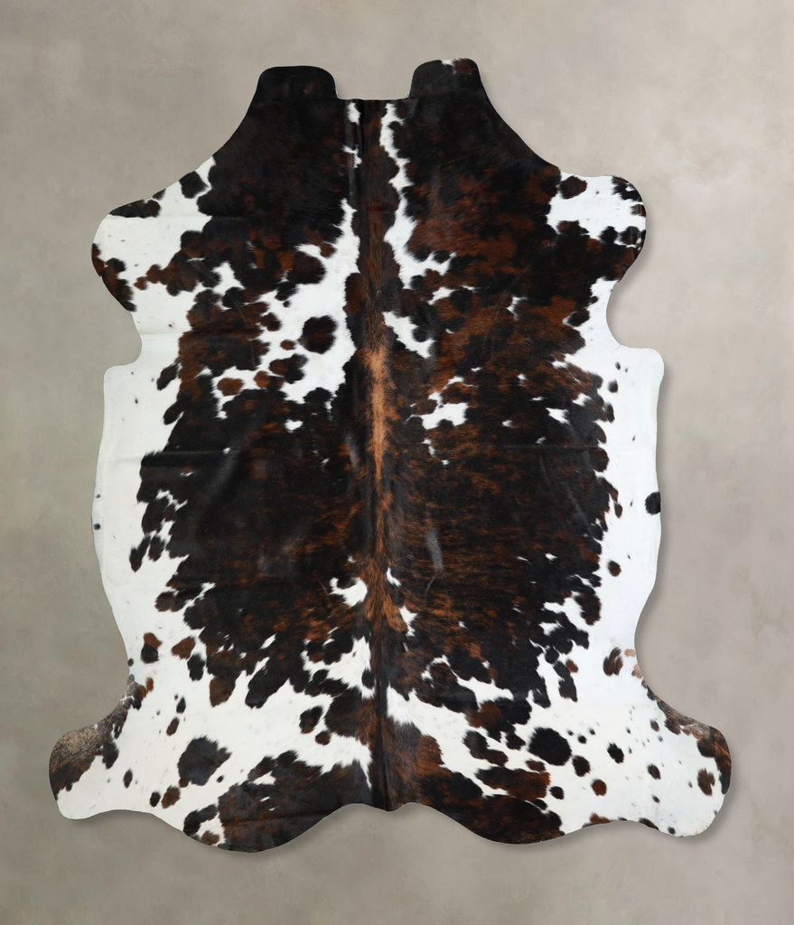 Tricolor X-Large European Cowhide Rug 7'2"H x 6'11"W #A40943 by Hudson Hides