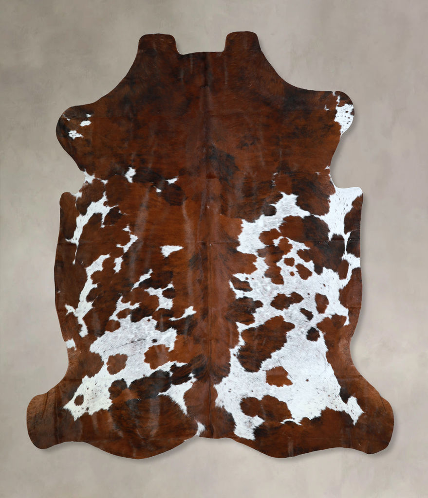 Tricolor X-Large European Cowhide Rug 7'1"H x 6'8"W #A40945 by Hudson Hides