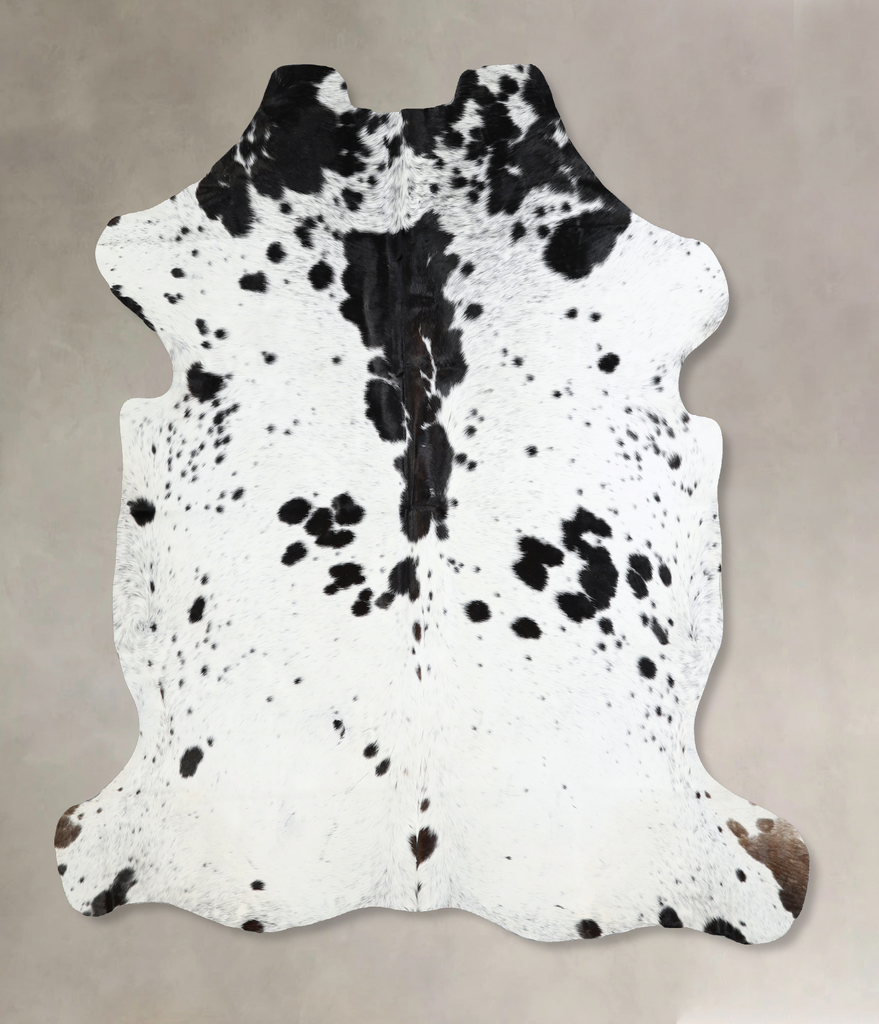 Salt and Pepper Black X-Large Brazilian Cowhide Rug 6'7"H x 6'4"W #A40950 by Hudson Hides