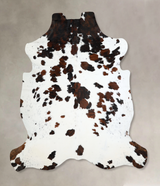 Tricolor X-Large European Cowhide Rug 7'1"H x 6'11"W #A40953 by Hudson Hides