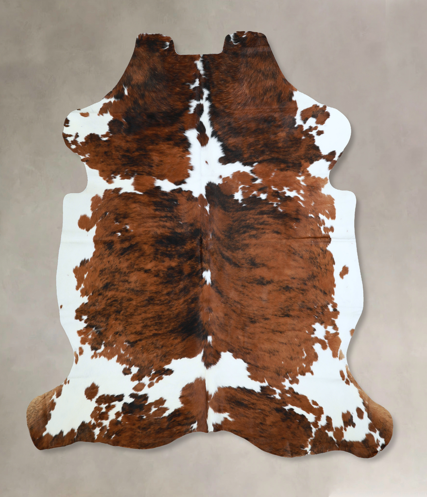 Tricolor X-Large European Cowhide Rug 7'1"H x 6'2"W #A40954 by Hudson Hides