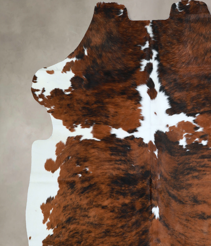 Tricolor X-Large European Cowhide Rug 7'1"H x 6'2"W #A40954 by Hudson Hides