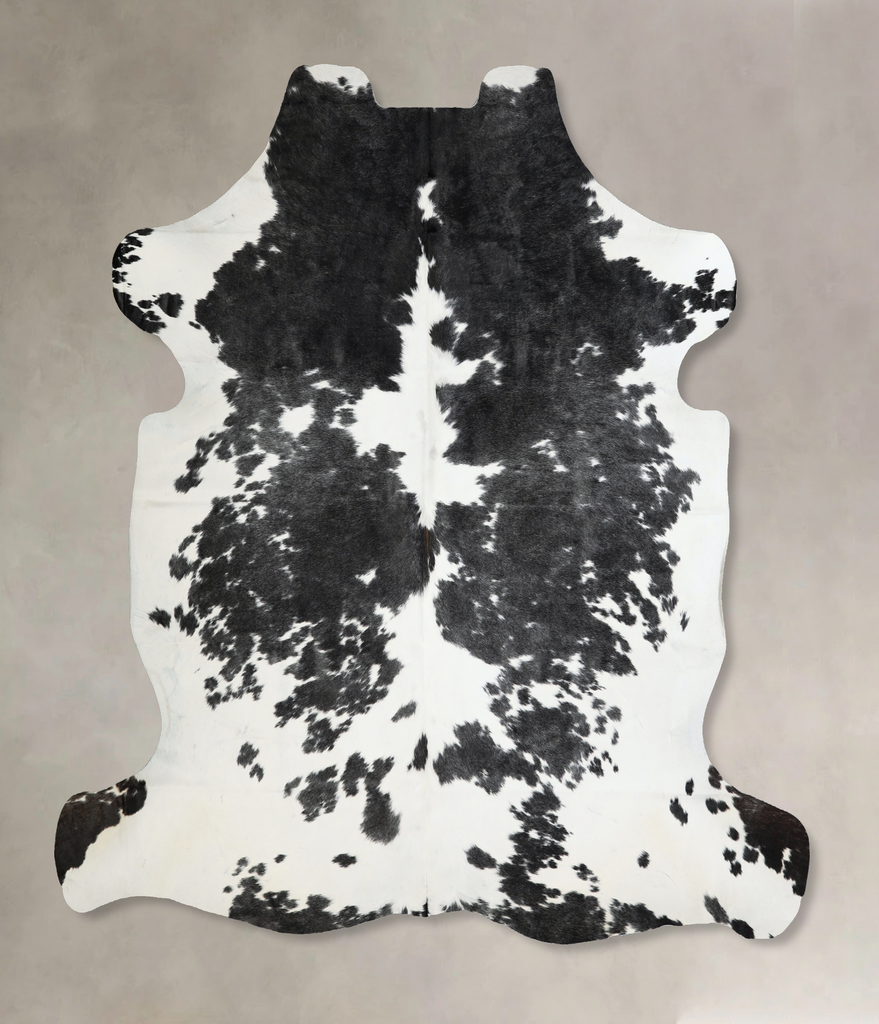 Black and White X-Large Brazilian Cowhide Rug 6'6"H x 6'7"W #A40961 by Hudson Hides