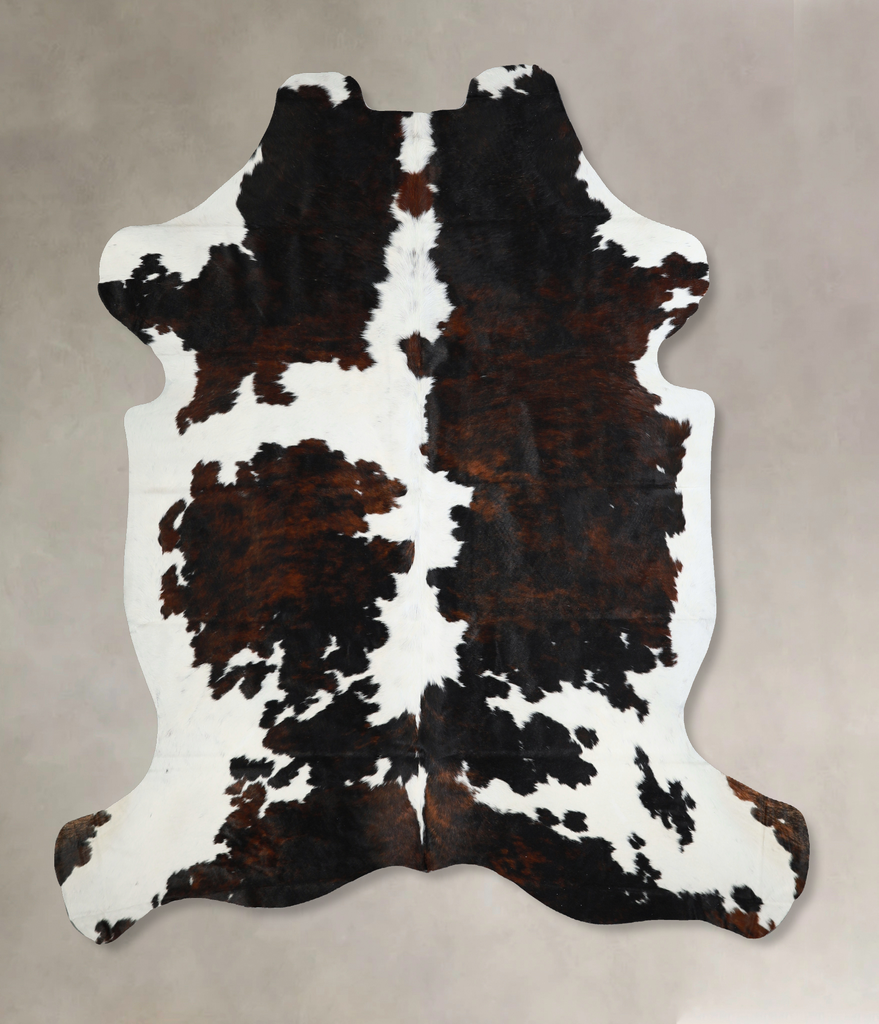 Tricolor X-Large European Cowhide Rug 7'1"H x 6'6"W #A40963 by Hudson Hides