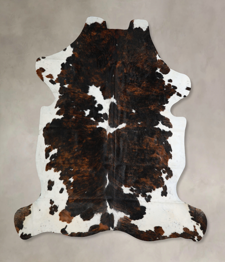 Tricolor X-Large European Cowhide Rug 7'1"H x 6'8"W #A40965 by Hudson Hides