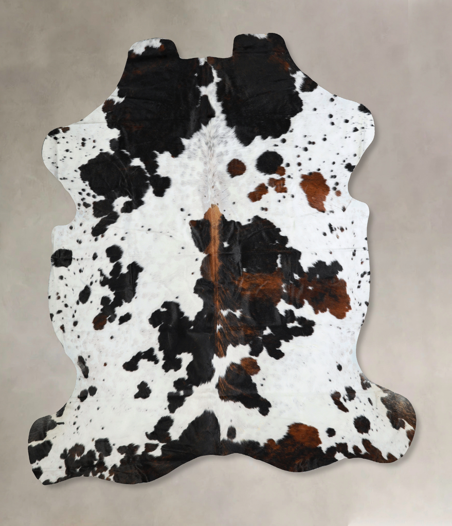 Tricolor X-Large European Cowhide Rug 7'2"H x 6'8"W #A40967 by Hudson Hides