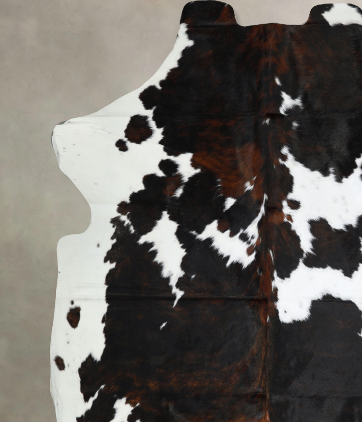 Tricolor X-Large European Cowhide Rug 7'2"H x 6'6"W #A40968 by Hudson Hides