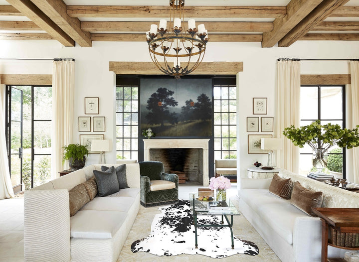 Black and White X-Large Brazilian Cowhide Rug 6'6"H x 6'9"W #A40976 by Hudson Hides