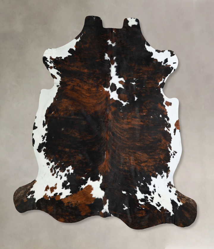 Tricolor X-Large European Cowhide Rug 6'10"H x 6'11"W #A40983 by Hudson Hides