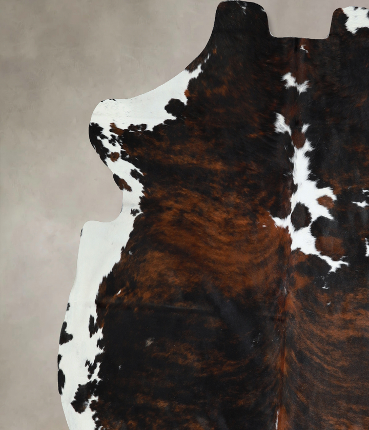 Tricolor X-Large European Cowhide Rug 6'10"H x 6'11"W #A40983 by Hudson Hides