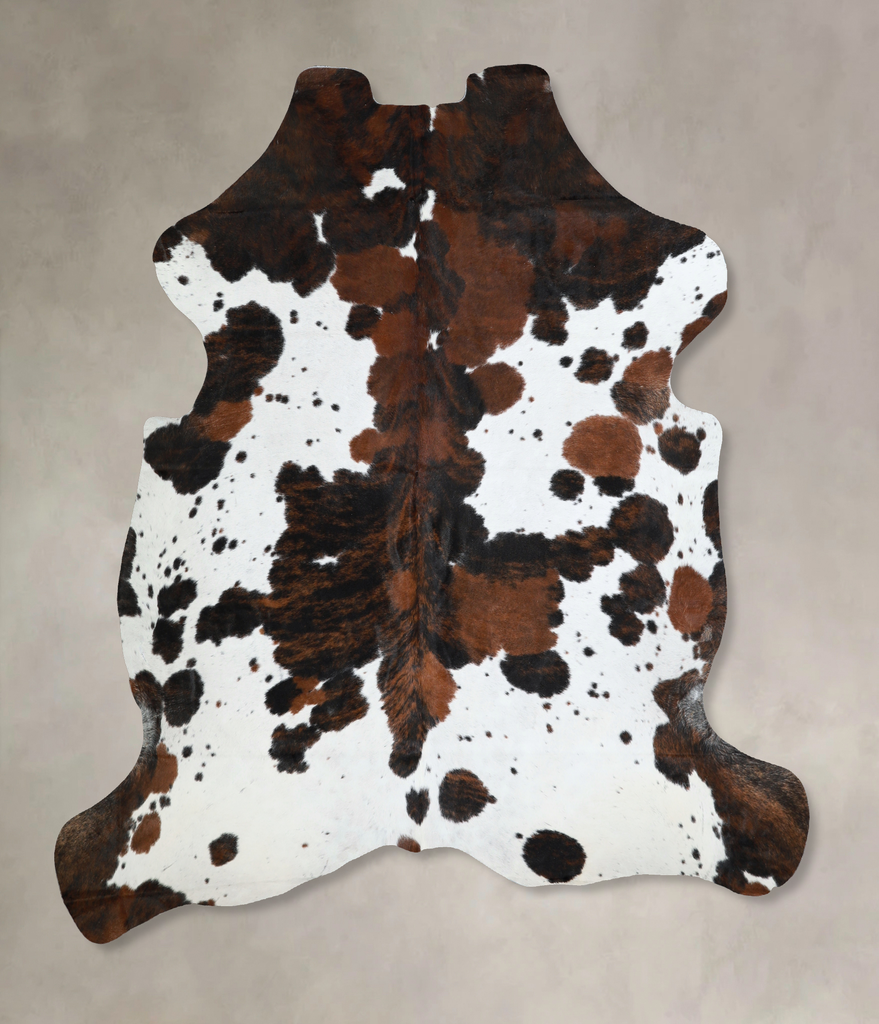 Tricolor X-Large European Cowhide Rug 6'10"H x 6'8"W #A40987 by Hudson Hides
