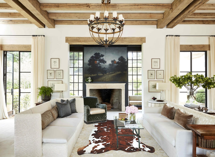 Tricolor X-Large European Cowhide Rug 7'0"H x 6'2"W #A40988 by Hudson Hides