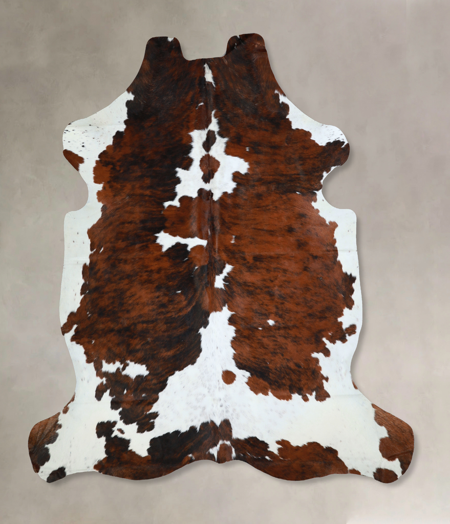 Tricolor X-Large European Cowhide Rug 6'10"H x 6'5"W #A40989 by Hudson Hides