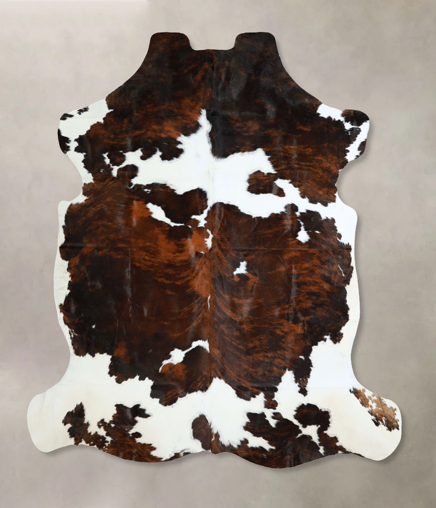 Tricolor X-Large European Cowhide Rug 6'9"H x 6'5"W #A40991 by Hudson Hides