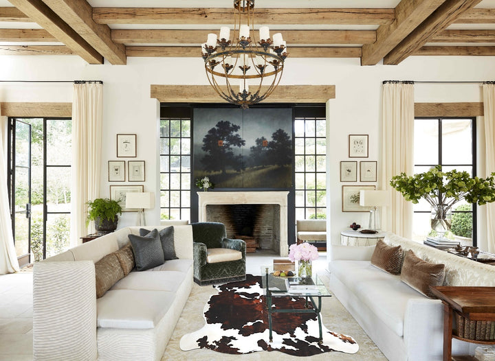 Tricolor X-Large European Cowhide Rug 6'9"H x 6'5"W #A40991 by Hudson Hides