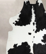 Black and White X-Large Brazilian Cowhide Rug 7'1"H x 6'5"W #A40993 by Hudson Hides