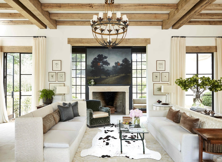 Tricolor XX-Large European Cowhide Rug 7'7"H x 6'10"W #A40997 by Hudson Hides