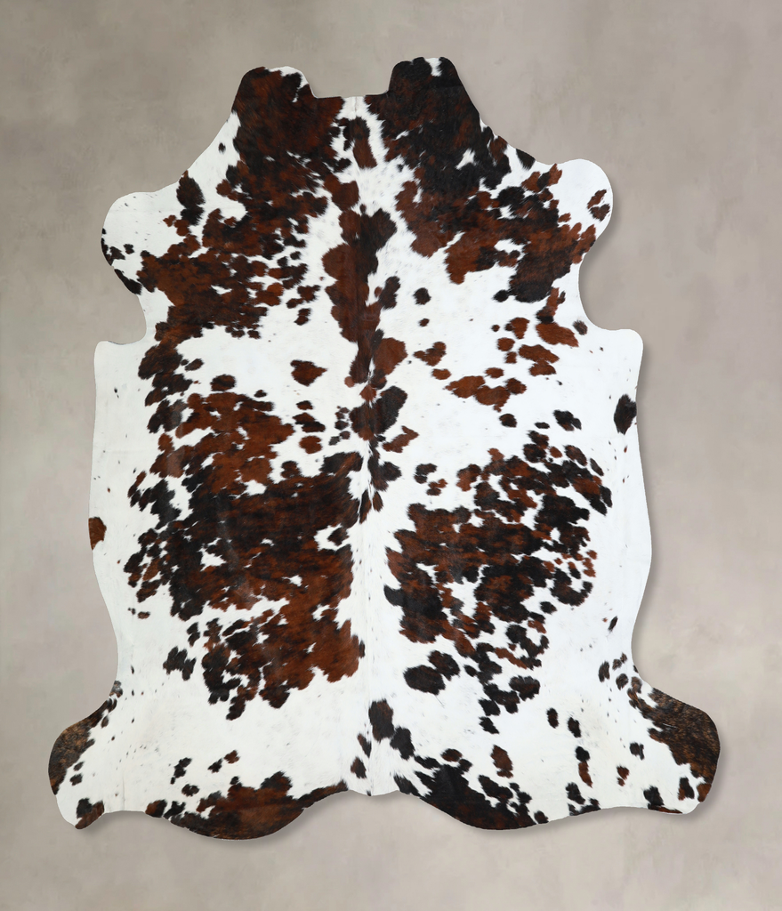 Tricolor X-Large European Cowhide Rug 7'0"H x 6'11"W #A41003 by Hudson Hides