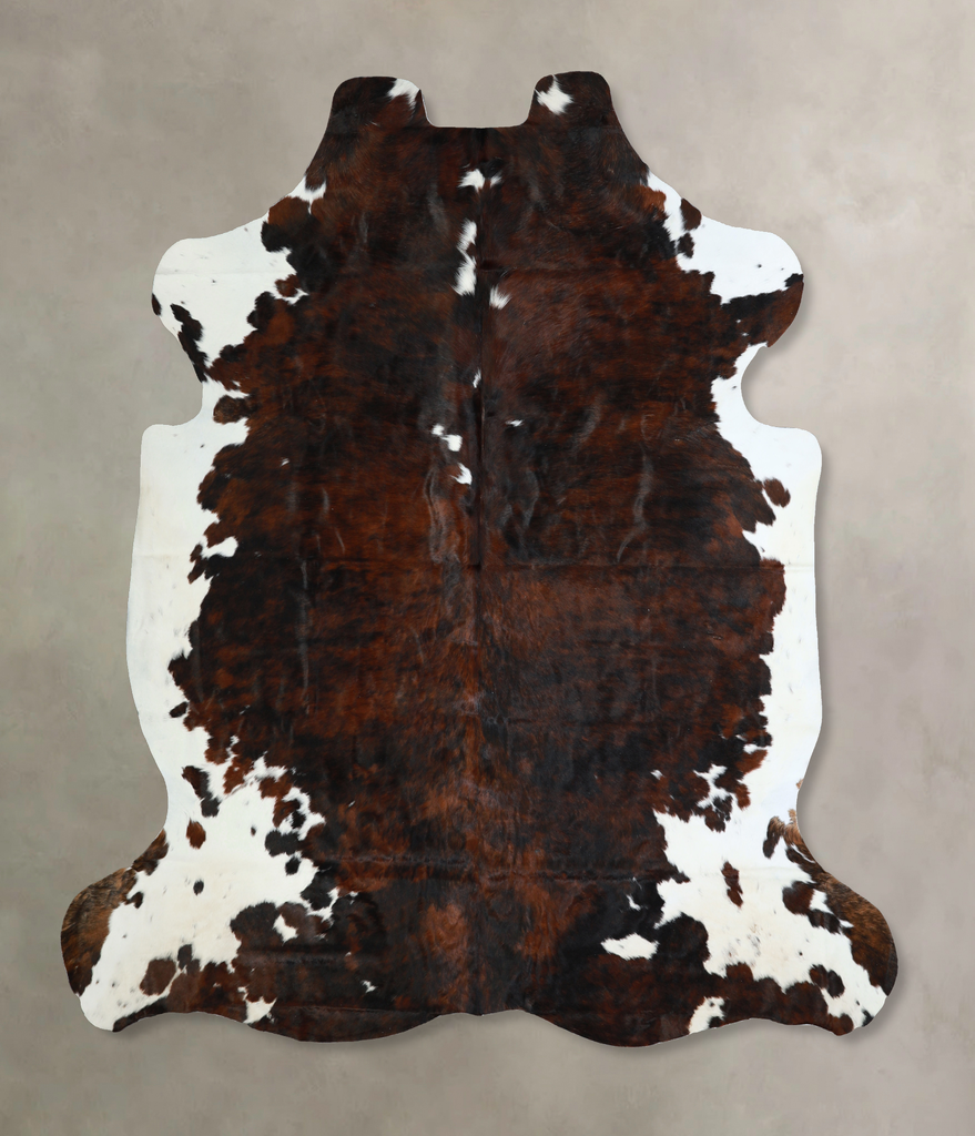 Tricolor X-Large European Cowhide Rug 7'4"H x 6'9"W #A41007 by Hudson Hides