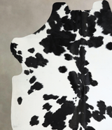 Black and White X-Large Brazilian Cowhide Rug 7'1"H x 6'6"W #A41013 by Hudson Hides