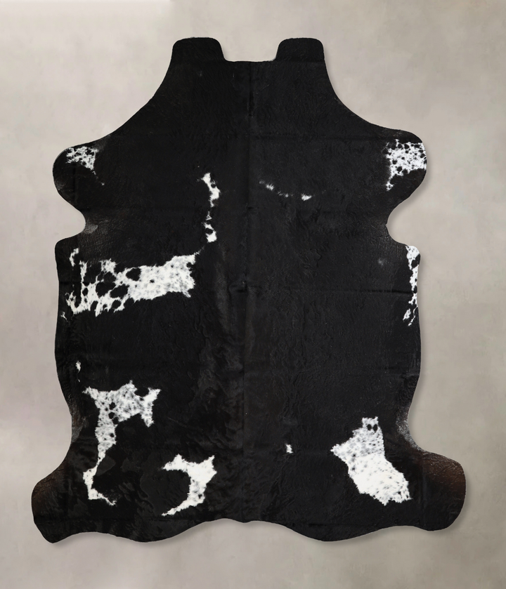 Black and White X-Large Brazilian Cowhide Rug 7'2"H x 6'8"W #A41014 by Hudson Hides