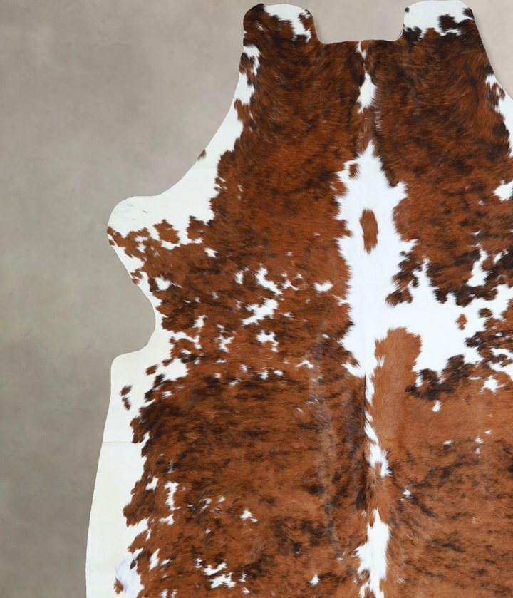 Tricolor X-Large European Cowhide Rug 6'10"H x 6'9"W #A41017 by Hudson Hides