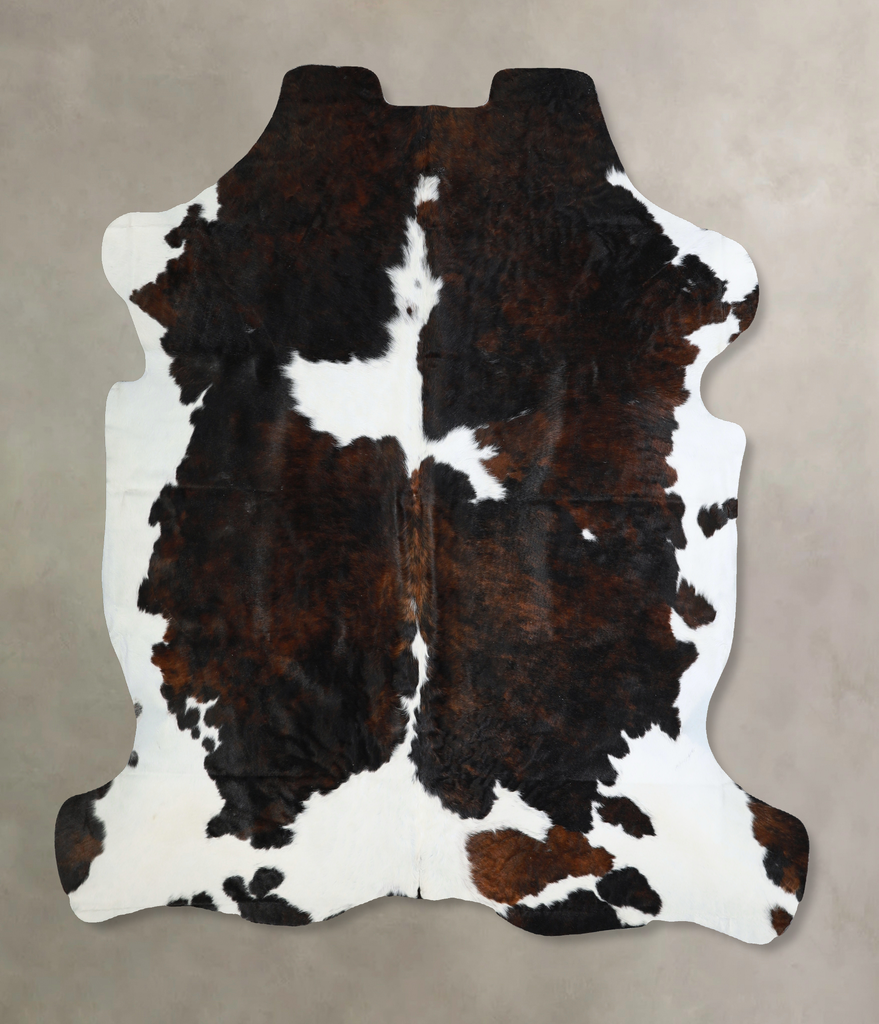 Tricolor X-Large European Cowhide Rug 6'8"H x 6'5"W #A41020 by Hudson Hides