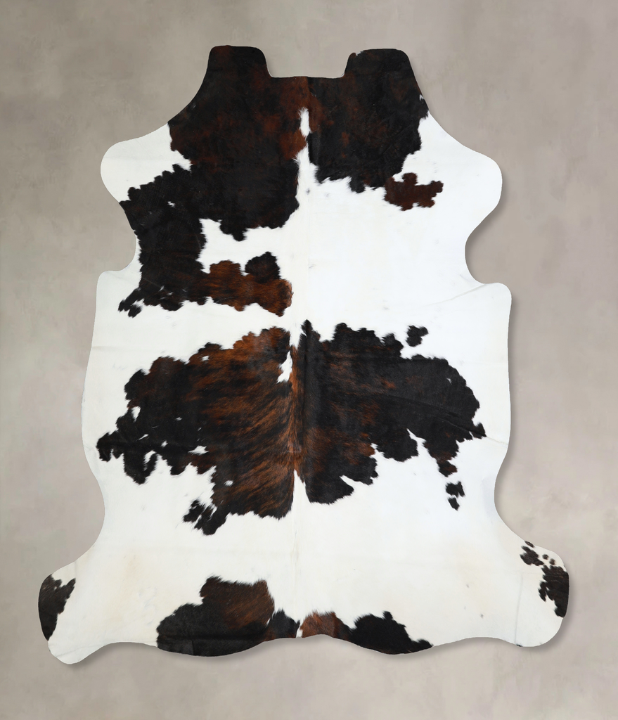 Tricolor X-Large European Cowhide Rug 6'9"H x 6'5"W #A41021 by Hudson Hides