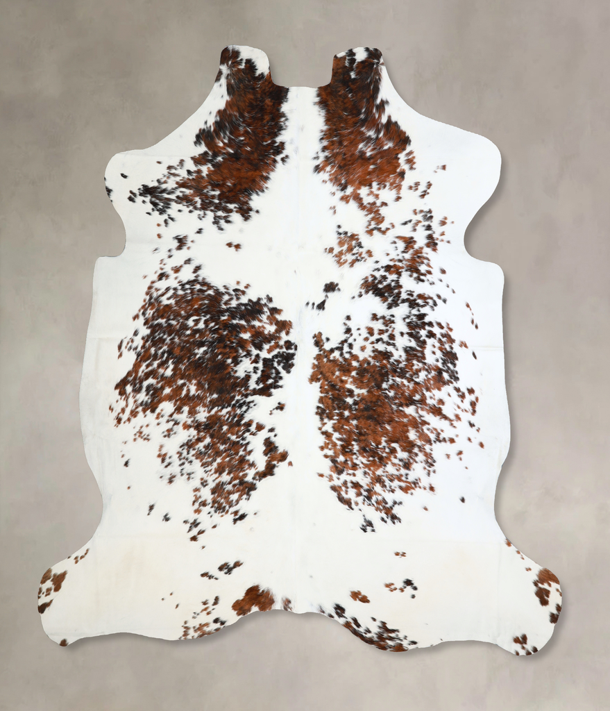 Tricolor X-Large European Cowhide Rug 6'10"H x 6'11"W #A41022 by Hudson Hides