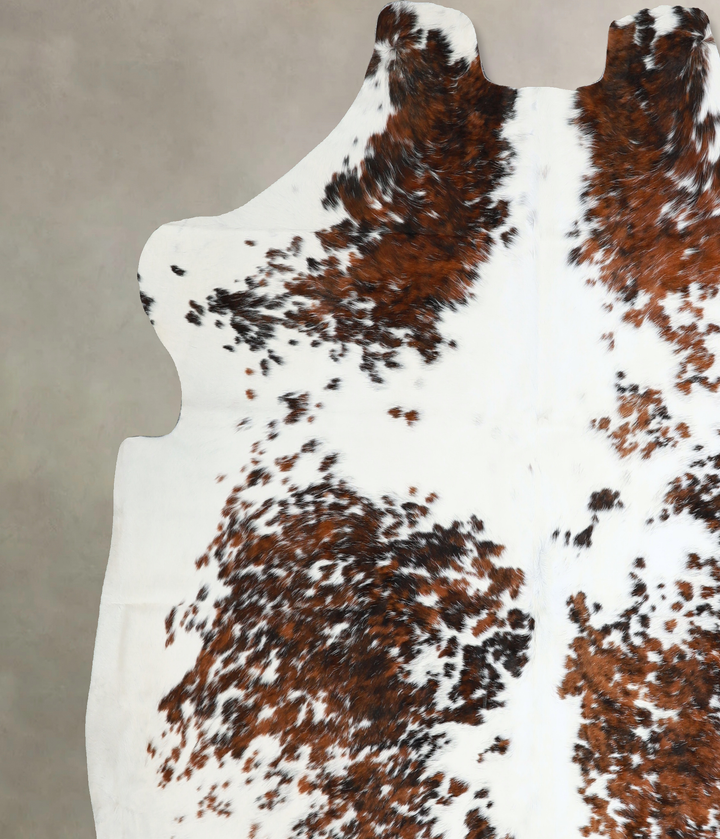 Tricolor X-Large European Cowhide Rug 6'10"H x 6'11"W #A41022 by Hudson Hides