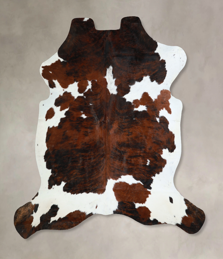 Tricolor X-Large European Cowhide Rug 7'1"H x 6'8"W #A41024 by Hudson Hides
