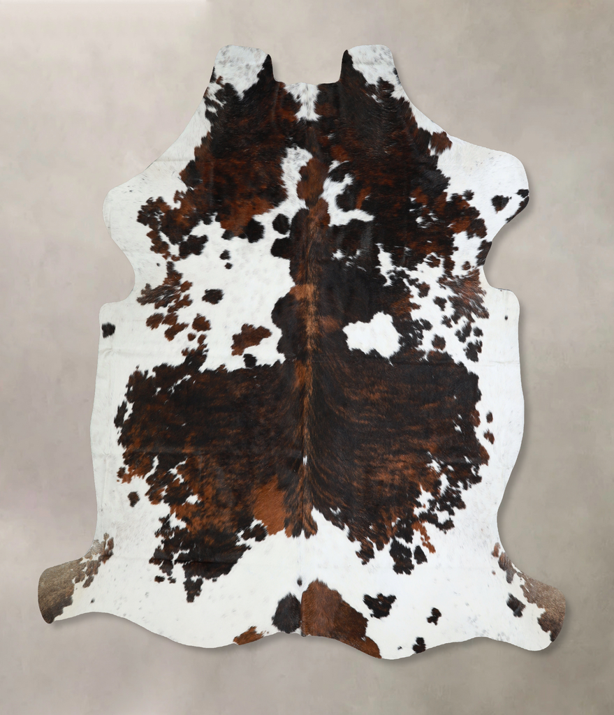 Tricolor X-Large European Cowhide Rug 6'10"H x 7'1"W #A41026 by Hudson Hides