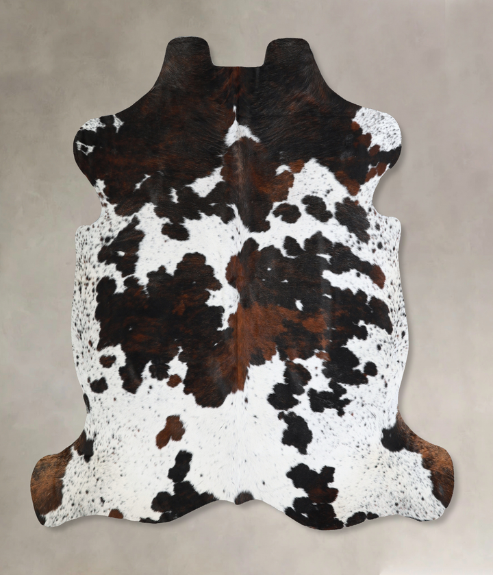 Tricolor X-Large European Cowhide Rug 6'3"H x 6'9"W #A41031 by Hudson Hides